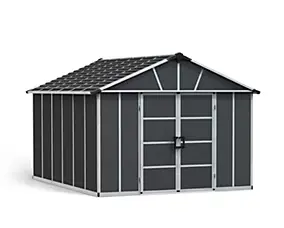 Abri de jardin Yukon polycarbonate gris foncé surface totale 13,1m² avec plancher