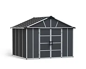 Abri de jardin Yukon polycarbonate gris foncé surface totale 9m²
