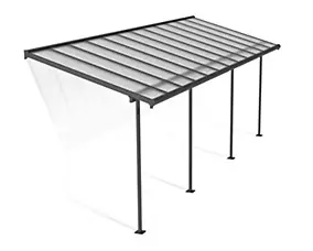 Pergola adossée Sierra Palram Canopia aluminium gris 2.2 x 6.7 cm