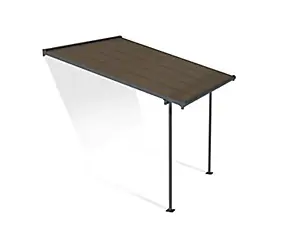 Pergola adossée fixe aluminium Canopia by Palram Capri gris bronze 3 x 3,05 m