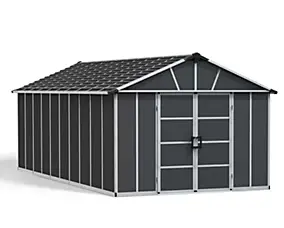 Abri de jardin Yukon polycarbonate gris foncé surface totale 21,3m²