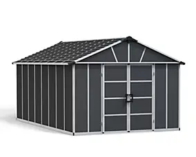 Abri de jardin Yukon polycarbonate gris foncé surface totale 17,2m² avec plancher