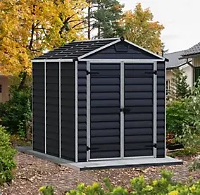 Abri de jardin Canopia Skylight en polycarbonate gris anthracite et aluminium surface totale hors tout 4,2m²