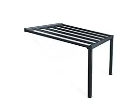 Pergola adossée Stockholm Palram Canopia aluminium et polycarbonate gris 3,32 x 3,7m