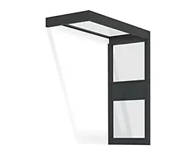 Marquise de porte 1 paroi gris anthracite Canopia Sophia 215 x 95 cm