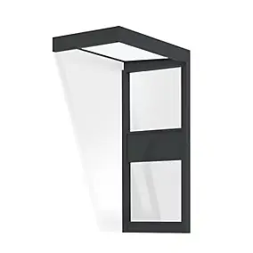 Marquise de porte 1 paroi gris opale blanc Canopia Sophia 160 x 95 cm
