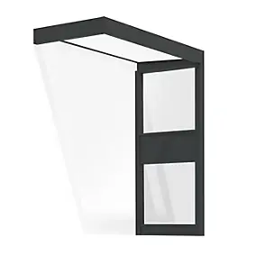 Marquise de porte 1 paroi gris opale blanc Canopia Sophia 215 x 95 cm