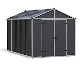 Abri de jardin Rubicon polycarbonate gris foncé surface totale 8,5m²