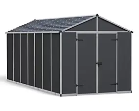 Abri de jardin Rubicon polycarbonate gris foncé surface totale 12,5m²