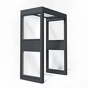 Marquise de porte 2 parois gris anthracite Canopia Sophia 160 x 95 cm