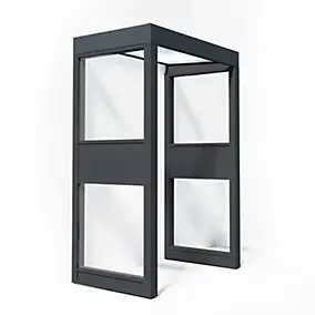 Marquise de porte 2 parois gris opale blanc Canopia Sophia 160 x 95 cm