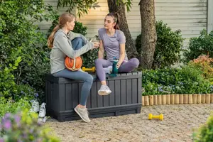 Coffre de jardin "KENTWOOD" en résine gris 350 L