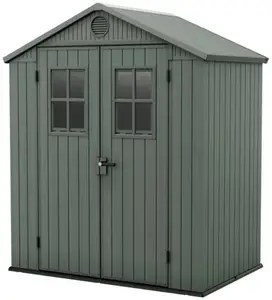 Abri "DARWIN" vert structure résine traitée anti-UV imitation bois soit 1,99 M²