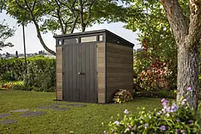 Abri de jardin en résine effet bois 4,7 m², Keter Walnut Signature 77