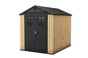 Abri de jardin en résine imitation bois Darwin 68 Carolina Keter surface extérieure 4,5 m²