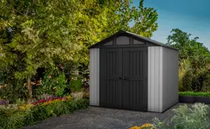 Abri de jardin gris et noir polypropylène STRONGHOLD 6 m² - L. 230 x P. 231 x H. 241 cm