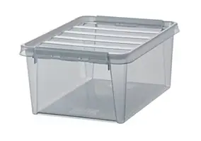 Boîte de rangement plastique 14L empilable SmartStore Colour 40 cm gris transparent