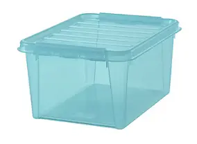 Boîte de rangement plastique 31L empilable SmartStore Colour 50 cm bleu transparent