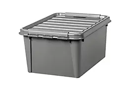 Boîte de rangement plastique avec couvercle Recycler Smartstore 32 L coloris gris