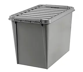 Boîte de rangement plastique avec couvercle Recycler Smartstore 61 L coloris gris