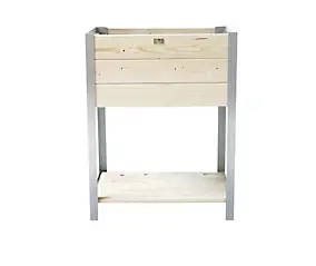 Carré potager bois et zinc galva 36 x 36 x h.72 cm
