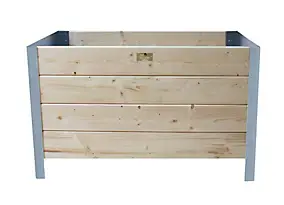 Carré potager bois et zinc galva 78 x 52 x h.48 cm