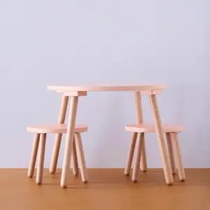 Ensemble table et tabourets Abricot
