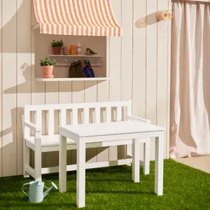 Ensemble table et canapé de jardin Blanc