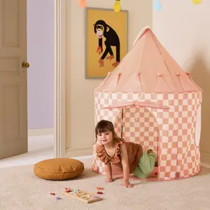 Tente de jeu Abricot à carreaux