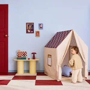 Tente de jeu Maison Carreaux Bleu Poudré