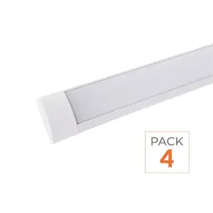 Réglette LED 120cm 36W - Pack de 4 - Blanc Froid 6000K - 8000K