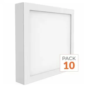 Plafonnier LED 24W 220V Carré - Pack de 10 - Blanc Neutre 4000K - 5500K