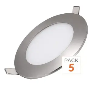 Spot LED Extra Plat Rond ALU 6W - Pack de 5 - Blanc Neutre 4000K - 5500K