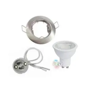 Kit Spot LED GU10 encastrable avec Ampoule LED 8W - Blanc Neutre 4000K - 5500K
