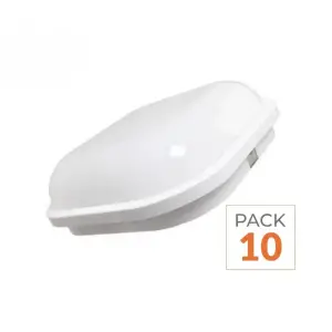 Pack de 10 - Applique LED Murale 20W Blanche Carré IP65 - Blanc Froid 6000K - 8000K