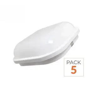 Pack de 5 - Applique LED Murale 20W Blanche Carré IP65 - Blanc Froid 6000K - 8000K