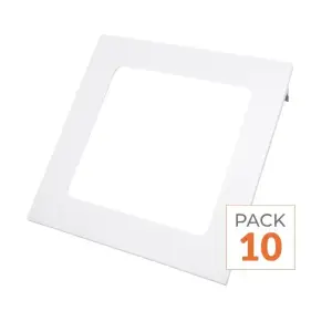 Spot LED Encastrable Carré BLANC 18W - Pack de 10 - Blanc Chaud 2300K - 3500K