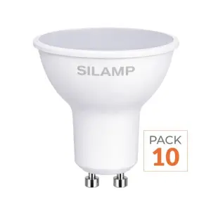 Ampoule LED GU10 6W 220V SMD2835 PAR16 10LED 100° - Pack de 10 - Blanc Chaud 2300K - 3500K