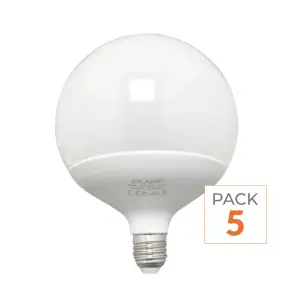 Ampoule LED E27 18W 220V G95 300° - Pack de 5 - Blanc Froid 6000K - 8000K