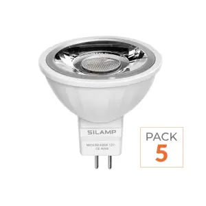 Pack de 5 - Ampoule LED GU5.3 / MR16 12V 8W SMD 80° - Blanc Froid 6000K - 8000K