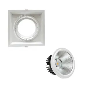 Kit Support AR111 Encastrable Orientable avec Ampoule LED 20W - Blanc Neutre 4000K - 5500K
