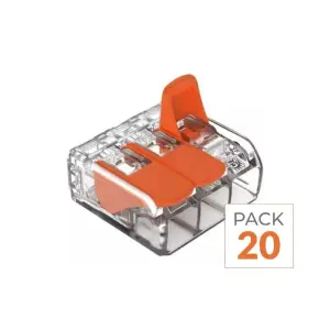 Borne de raccordement à levier 3 entrées - Pack de 20