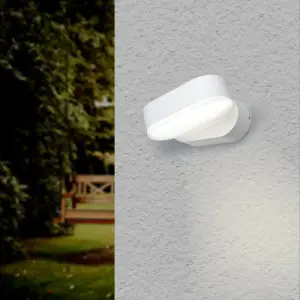 Applique Murale Blanche LED IP54 Orientable Ovale - Blanc Neutre 4000K - 5500K