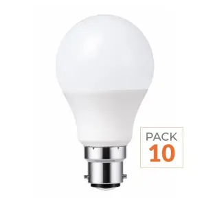 Ampoule LED B22 9W 220V A60 180° - Pack de 10 - Blanc Chaud 2300K - 3500K