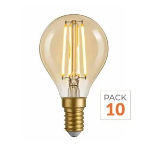 Ampoule LED E14 Filament 4W G45 - Pack de 10 - Blanc Chaud 2300K - 3500K