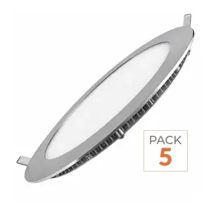 Pack de 5 - Spot LED Extra Plat Rond 24W Blanc - Blanc Chaud 2300K - 3500K
