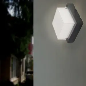 Applique Murale Noire Carrée LED 12W IP65 - Blanc Neutre 4000K - 5500K
