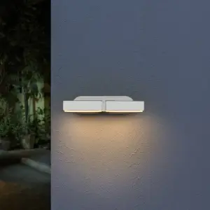 Applique Murale Double Blanche LED 12W IP54 Orientable Ovale - Blanc Neutre 4000K - 5500K