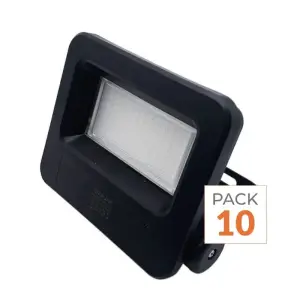 Pack de 10 - Projecteurs LED Extérieur 30W IP65 NOIR - Blanc Froid 6000K - 8000K