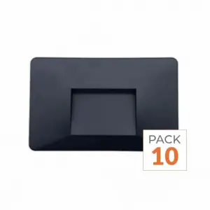 Pack de 10 - Balise LED saillie 3W 220V 120° Noire IP44 pour Escalier - Blanc Neutre 4000K - 5500K